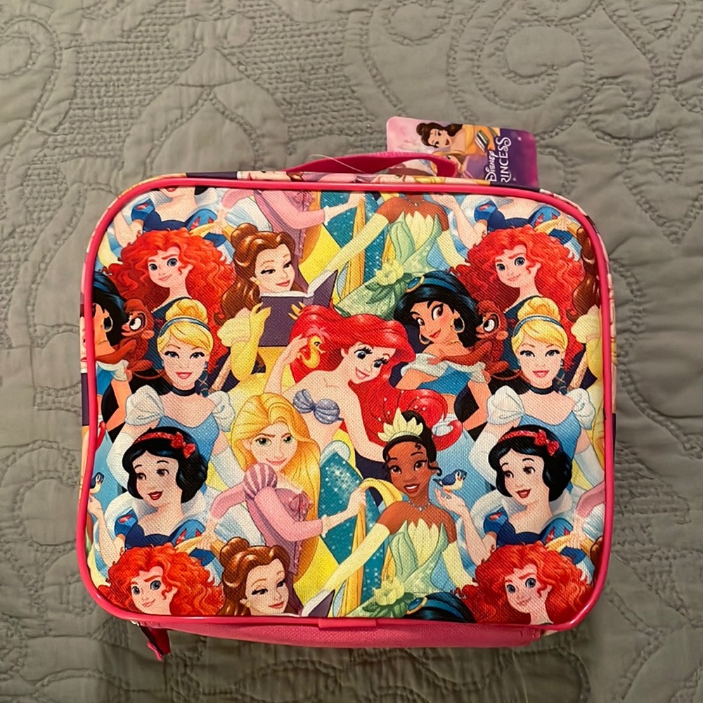 Disney Princess Pink Colorful Zipper Lunchbox